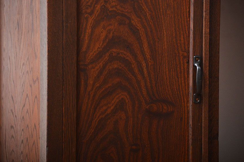 アンティーク家具　天板くるみ材一枚板　組み立て式両袖机