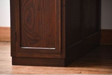 アンティーク家具　天板くるみ材一枚板　組み立て式両袖机