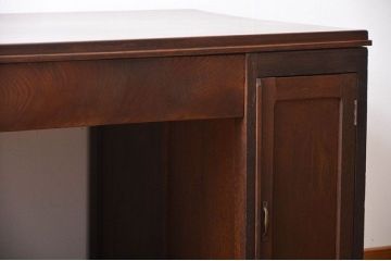 アンティーク家具　天板くるみ材一枚板　組み立て式両袖机