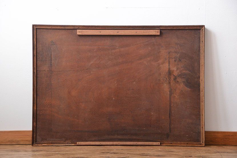 アンティーク家具　天板くるみ材一枚板　組み立て式両袖机