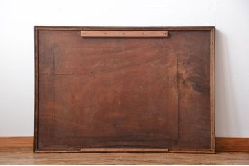 アンティーク家具　天板くるみ材一枚板　組み立て式両袖机