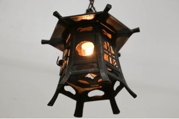 古民具・骨董　吊り灯ろう照明