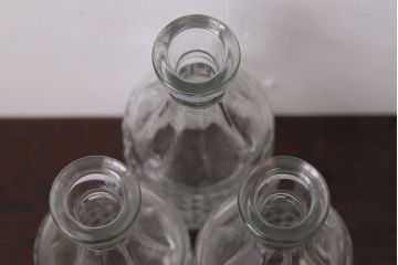 アンティーク雑貨　イギリスアンティーク　ガラス瓶調味料入れセット