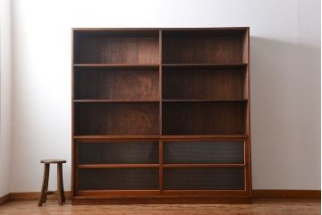 レトロ家具　昭和レトロ　古い学校の大きな収納棚(1)