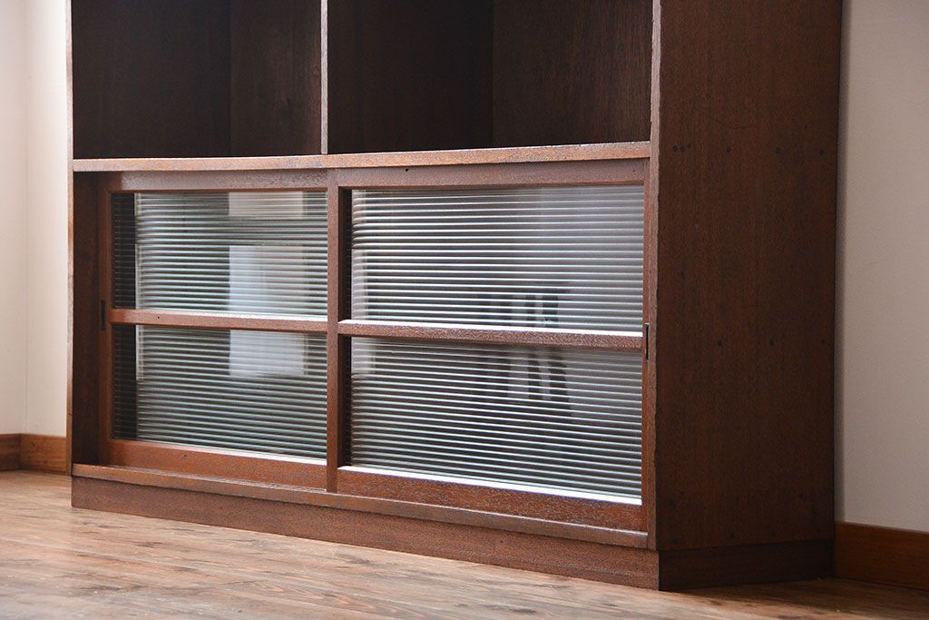 レトロ家具　昭和レトロ　古い学校の大きな収納棚(1)