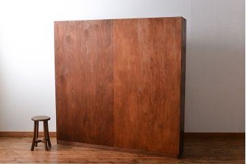 レトロ家具　昭和レトロ　古い学校の大きな収納棚(1)