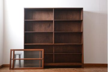 レトロ家具　昭和レトロ　古い学校の大きな収納棚(2)