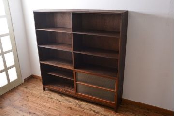 レトロ家具　昭和レトロ　古い学校の大きな収納棚(2)