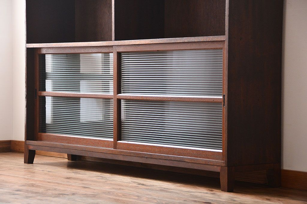 レトロ家具　昭和レトロ　古い学校の大きな収納棚(2)