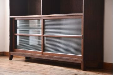 レトロ家具　昭和レトロ　古い学校の大きな収納棚(2)