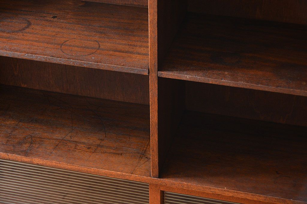 レトロ家具　昭和レトロ　古い学校の大きな収納棚(2)