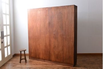 レトロ家具　昭和レトロ　古い学校の大きなアンティーク収納棚