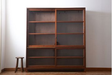 レトロ家具　昭和レトロ　古い学校の大きな収納棚(4)