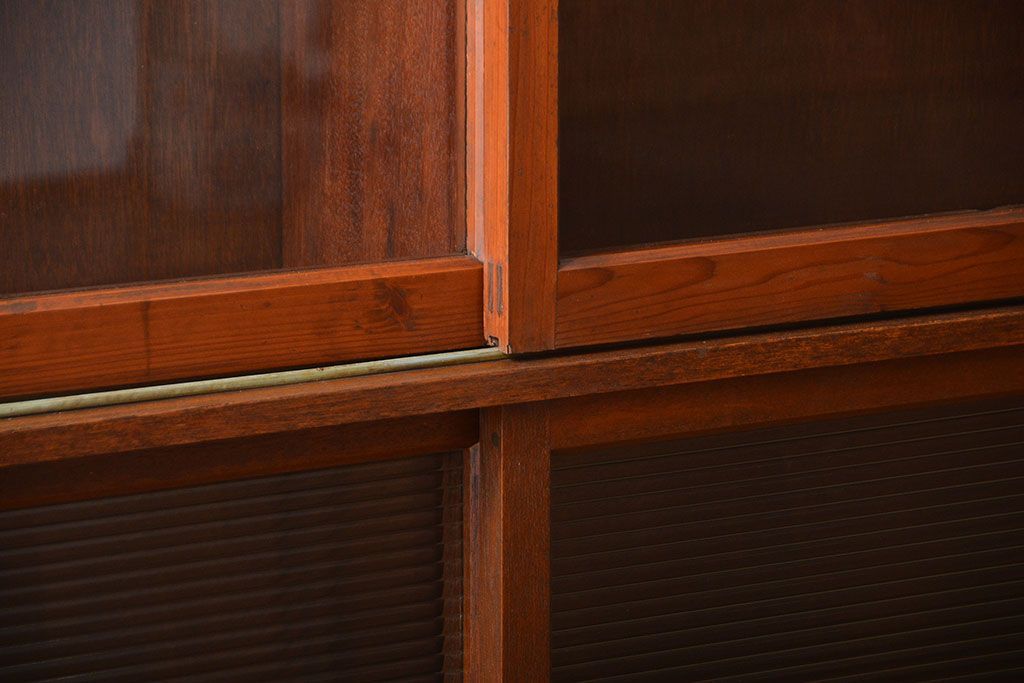 レトロ家具　昭和レトロ　古い学校の大きな収納棚(4)