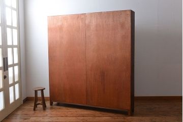 レトロ家具　昭和レトロ　古い学校の大きな収納棚(4)