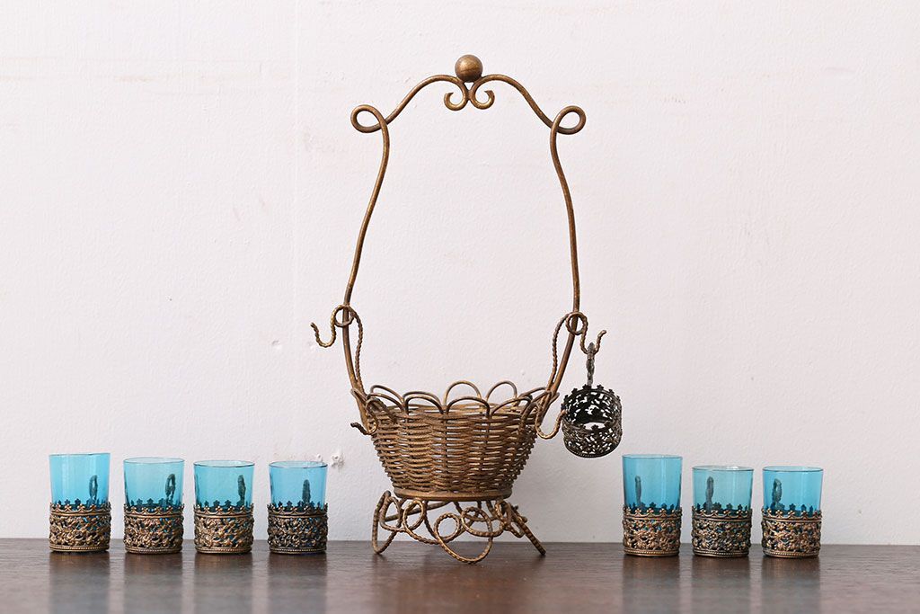 アンティーク雑貨　フランスアンティーク　リキュールグラスセット