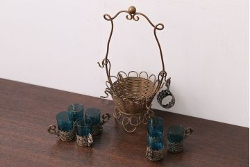 アンティーク雑貨　フランスアンティーク　リキュールグラスセット