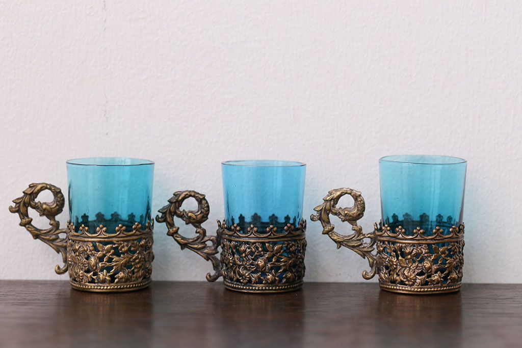 アンティーク雑貨　フランスアンティーク　リキュールグラスセット