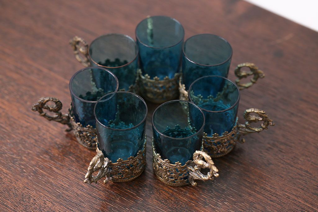 アンティーク雑貨　フランスアンティーク　リキュールグラスセット