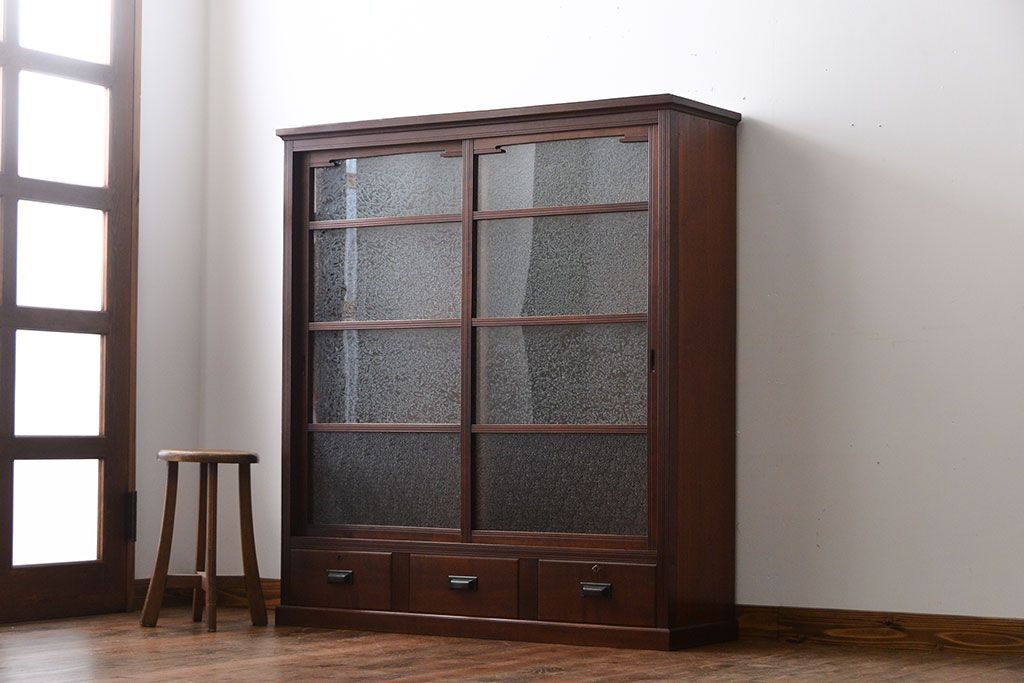 アンティーク家具　大正ロマン　お洒落なアンティーク収納棚