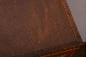 レトロ家具　昭和レトロ　ダイヤガラス入り脚付き収納棚