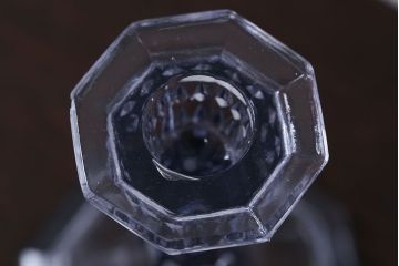 アンティーク雑貨　イギリスアンティーク　クリアガラスのキャンドルスタンドペアセット