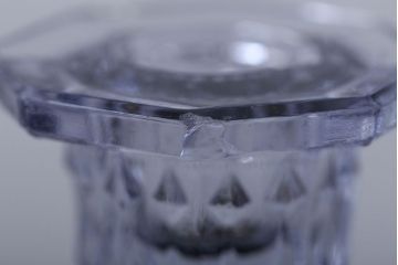 アンティーク雑貨　イギリスアンティーク　クリアガラスのキャンドルスタンドペアセット