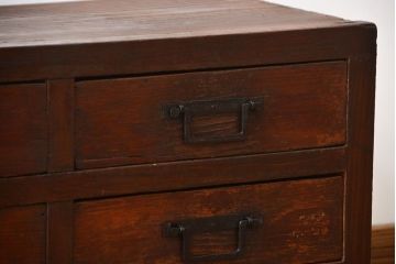 アンティーク家具　古民具・骨董　角手の12杯引き出し