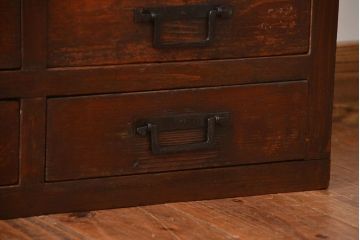 アンティーク家具　古民具・骨董　角手の12杯引き出し