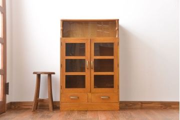 レトロ家具　昭和レトロ　ナラ材の本箱