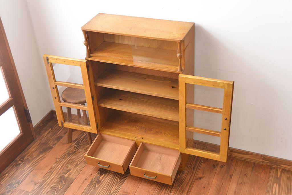 レトロ家具　昭和レトロ　ナラ材の本箱