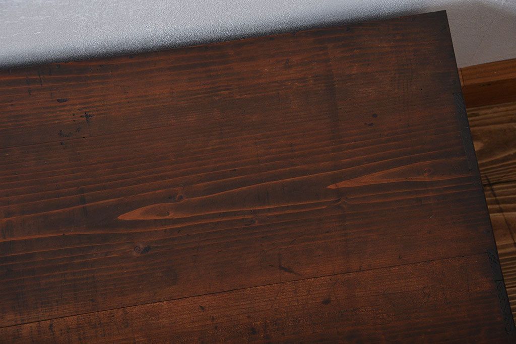 レトロ家具　昭和レトロ　モールガラス入り小さなローボード