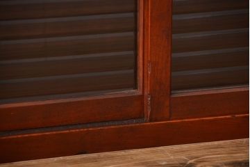 レトロ家具　昭和レトロ　モールガラス入り小さなローボード