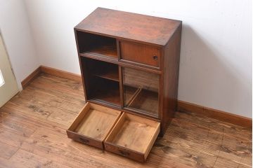 アンティーク家具　古民具・骨董　前面欅材の茶箪笥