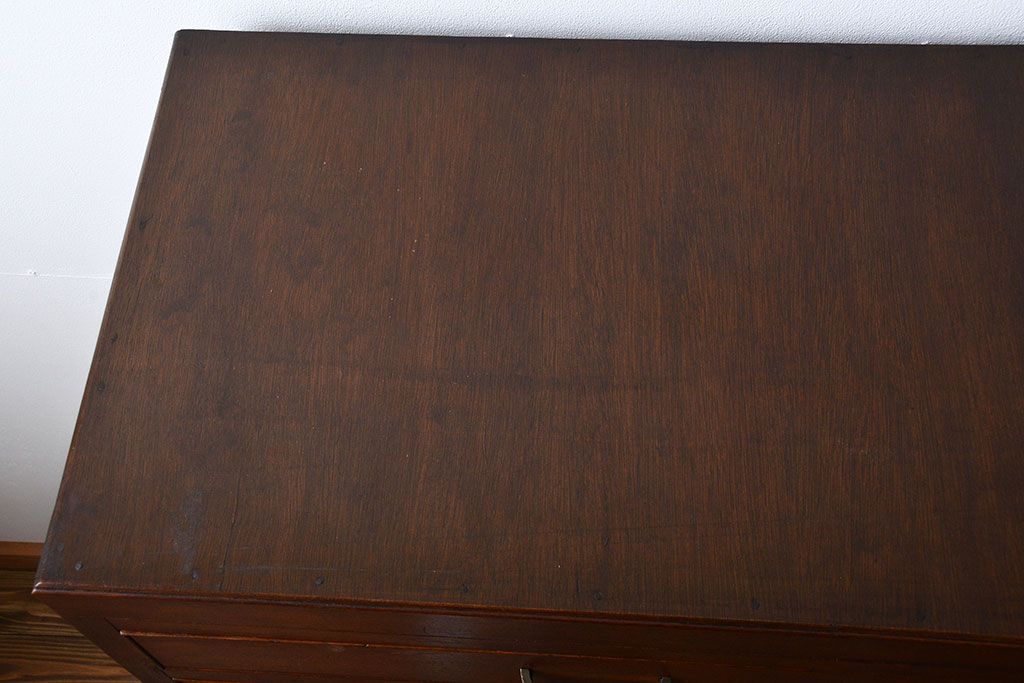 レトロ家具　昭和レトロ　収納棚付きチェスト