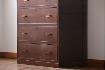 レトロ家具　昭和レトロ　収納棚付きチェスト