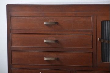 レトロ家具　昭和レトロ　収納棚付きチェスト