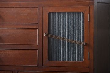 レトロ家具　昭和レトロ　収納棚付きチェスト