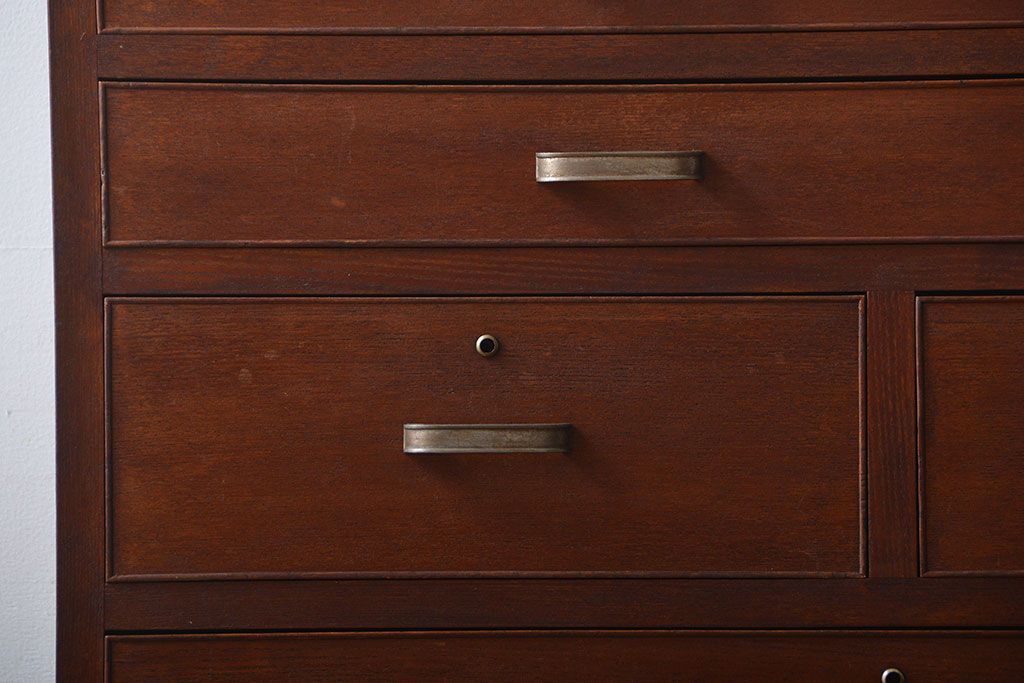 レトロ家具　昭和レトロ　収納棚付きチェスト