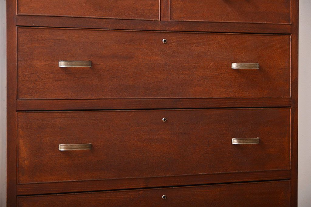 レトロ家具　昭和レトロ　収納棚付きチェスト