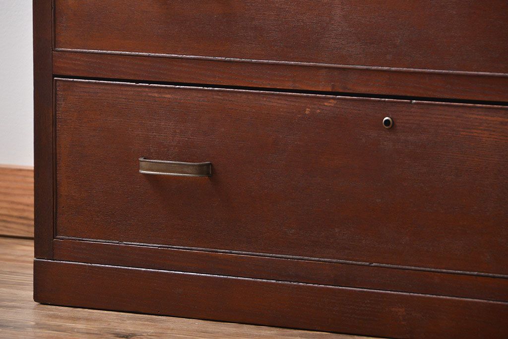 レトロ家具　昭和レトロ　収納棚付きチェスト