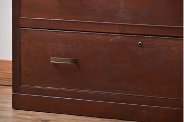 レトロ家具　昭和レトロ　収納棚付きチェスト