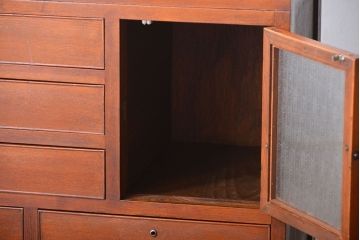 レトロ家具　昭和レトロ　収納棚付きチェスト