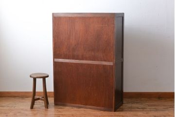 レトロ家具　昭和レトロ　収納棚付きチェスト