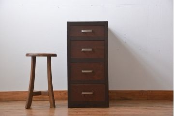 レトロ家具　昭和レトロ　シンプルで使いやすい4杯引き出し(2)