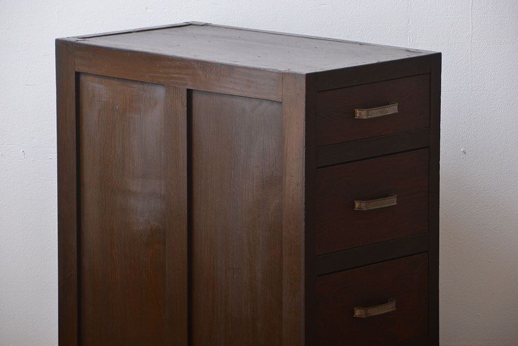 レトロ家具　昭和レトロ　シンプルで使いやすい4杯引き出し(2)