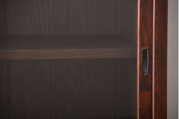 アンティーク家具　アンティーク　前面欅材!ダイヤガラス入り引き戸収納棚