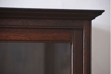 アンティーク家具　大正ロマン　引き出し付き!大きなガラス引き戸収納棚