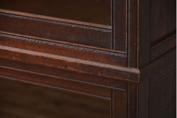 アンティーク家具　大正ロマン　引き出し付き!大きなガラス引き戸収納棚