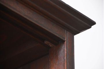 アンティーク家具　大正ロマン　引き出し付き!大きなガラス引き戸収納棚